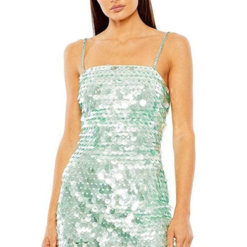 Mac Duggal Mint Sequin Dress